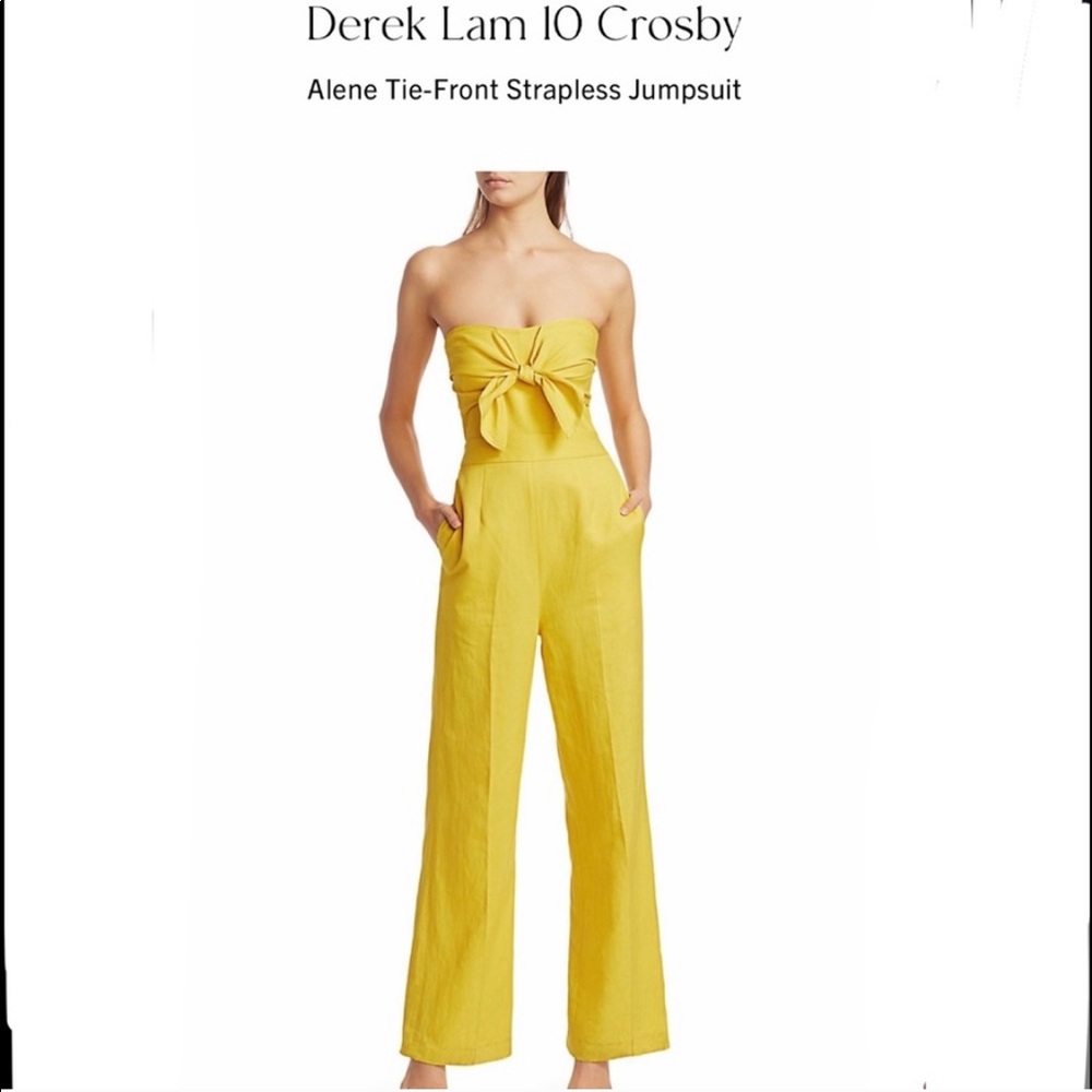 Derek Lamb 10 Crosby Alene-Tie Strapless Jumpsuit - Picture 2 of 15